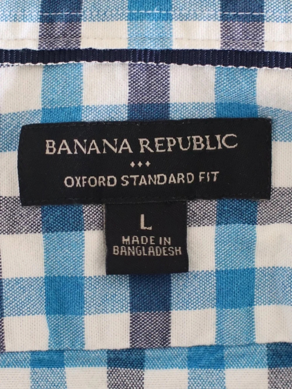 Vintage Banana Republic Blue and White Plaid Shirt with a Preppy Vibe